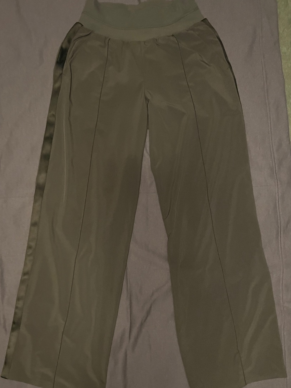 Athleta 2P Olive Wide-Leg Knit-Waist Pants
